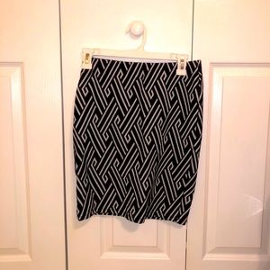 🖤🤍 Black + White Midi Skirt | Knee Length Skirt